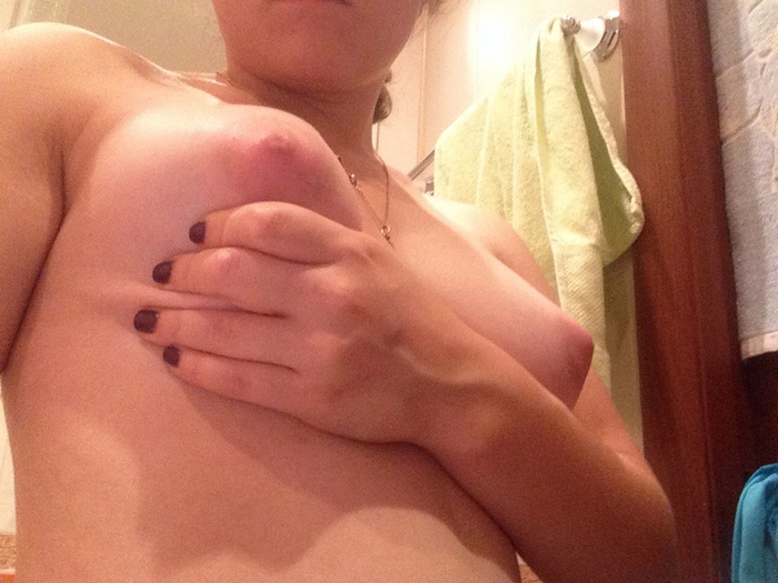 In front of the bath - NSFW, My, Boobs, No bra, No face, Nipples, Longpost