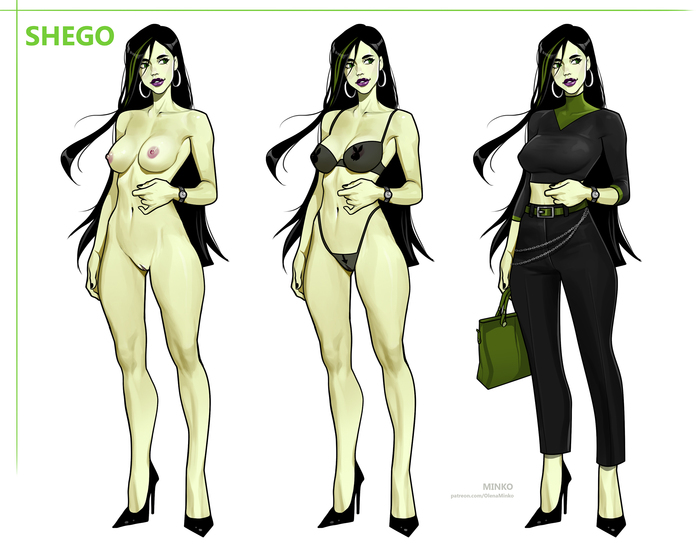 Ким и Шиго - NSFW, Правило 34, Эротика, Арт, Walt Disney Company, Shego, Сиськи, Мультфильмы, Мультсериалы, Рыжие, Длиннопост, Ким Пять-с-плюсом