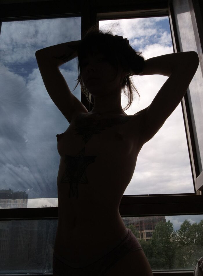 Will they show you the fish? - NSFW, Girls, Erotic, Girl with tattoo, Underpants, Silhouette, cat, Longpost, Telegram (link), Boobs