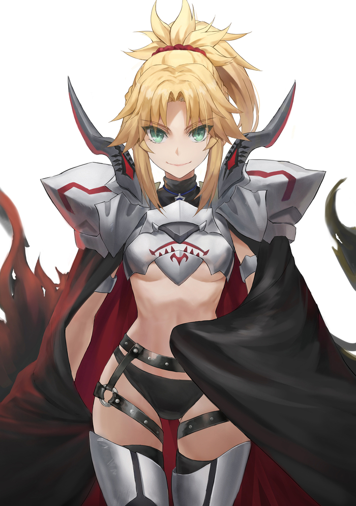 Не успела надеть всю броню - NSFW, Tonee, Арт, Аниме, Anime Art, Рисованная эротика, Fate, Fate Apocrypha, Mordred, Twitter (ссылка), Эротика