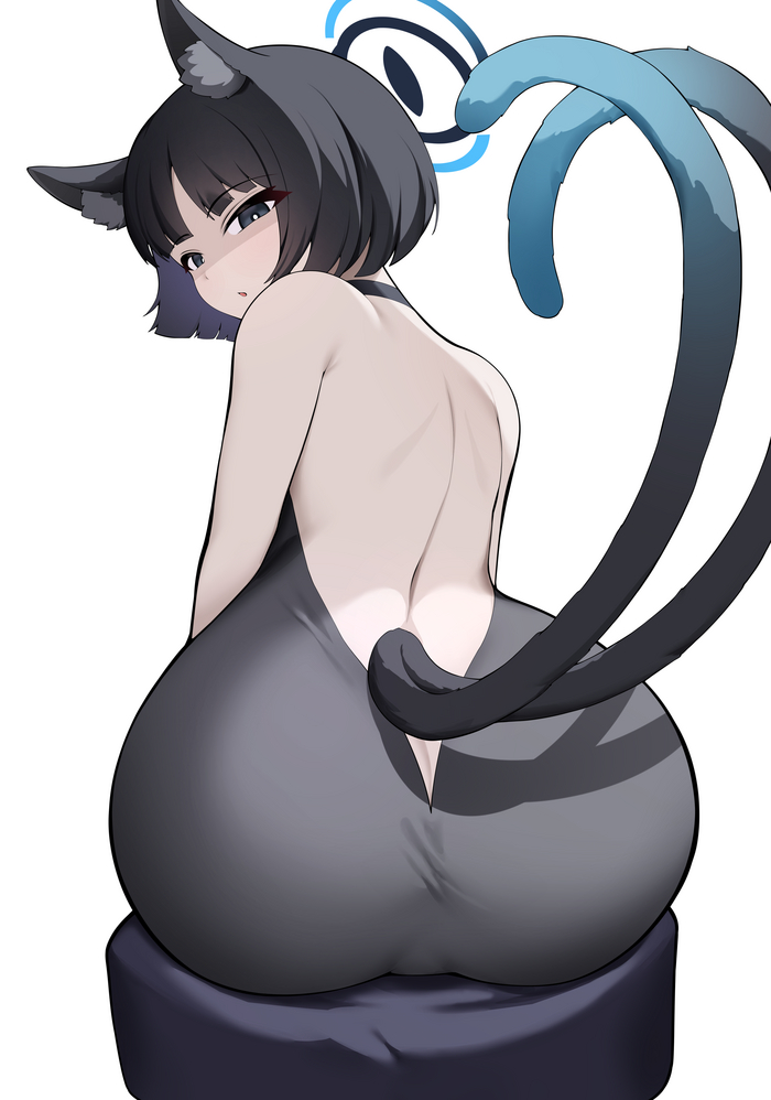 Kikyou - NSFW, Anime Art, Аниме, Blue archive, Kikyou, Animal Ears, Хвост