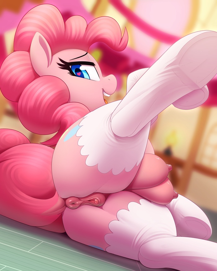 Pink-Maned Minx has BIG plans for you - NSFW, My little pony, PonyArt, MLP Explicit, MLP anatomically correct, MLP Socks, Pinkie pie, MLP Udder, Thebatfang