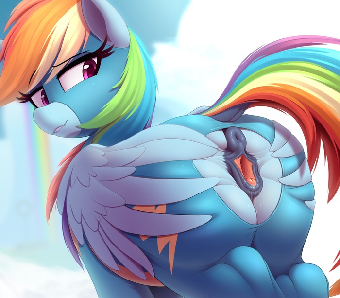 Extremely tempting offer - NSFW, My little pony, PonyArt, MLP Explicit, MLP anatomically correct, Rainbow dash, Thebatfang