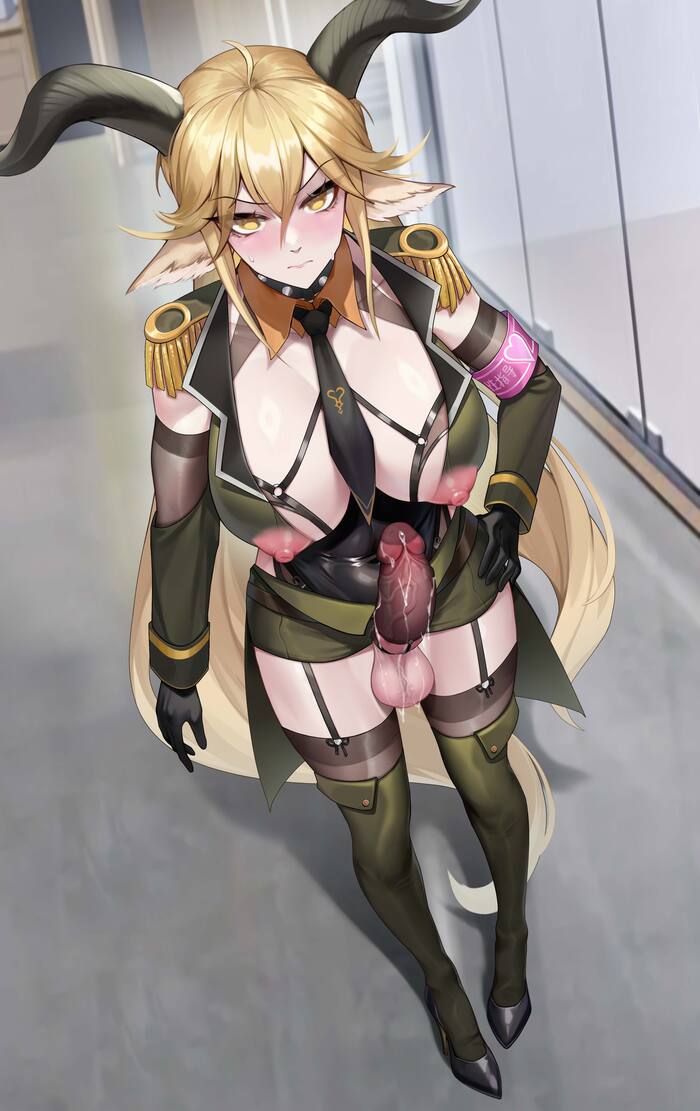 Degenbrecher - NSFW, Erotic, Longpost, Hand-drawn erotica, Futanari, Futa art, Big dick futa, Futa exotic, Arknights, Degenbrecher (Arknights), Futa Bulge