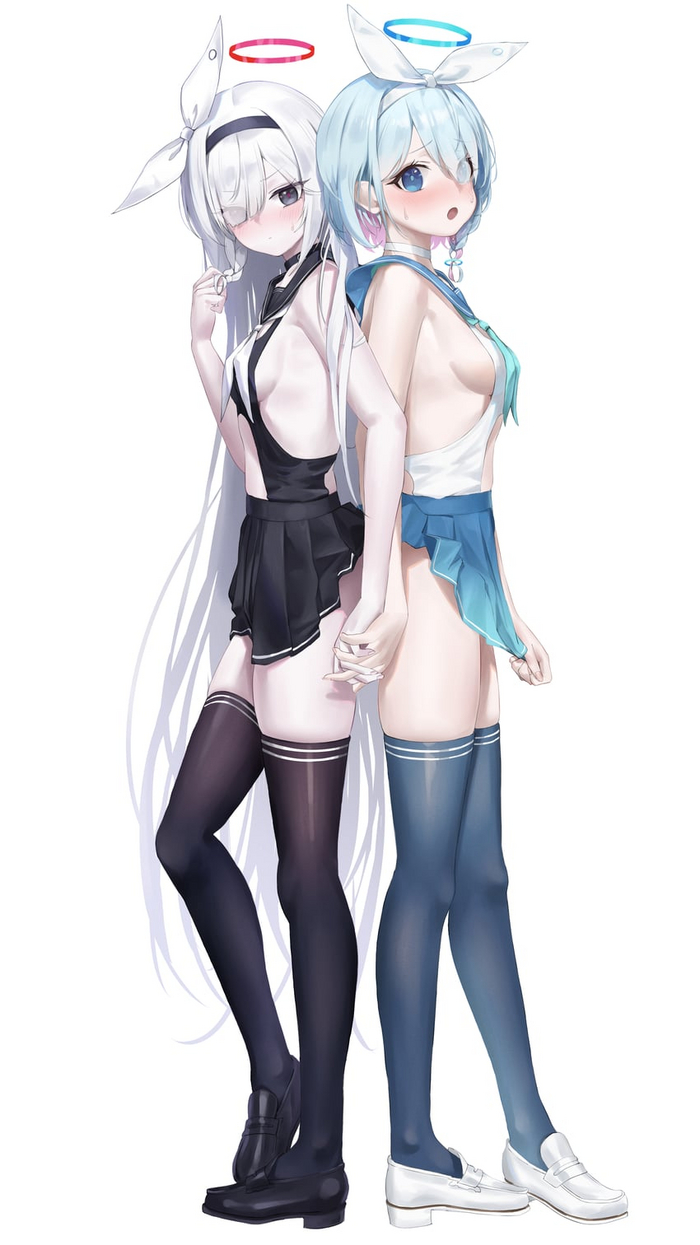 New school uniform - NSFW, Anime, Anime art, Blue archive, Plana, Arona, Stockings