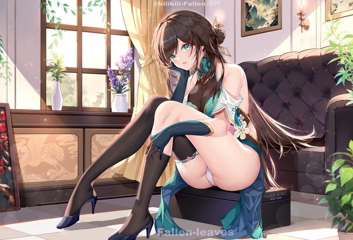 Ruan Mei - NSFW, Anime Art, Honkai: Star Rail, Ruan Mei (Honkai: Star Rail), Чулки