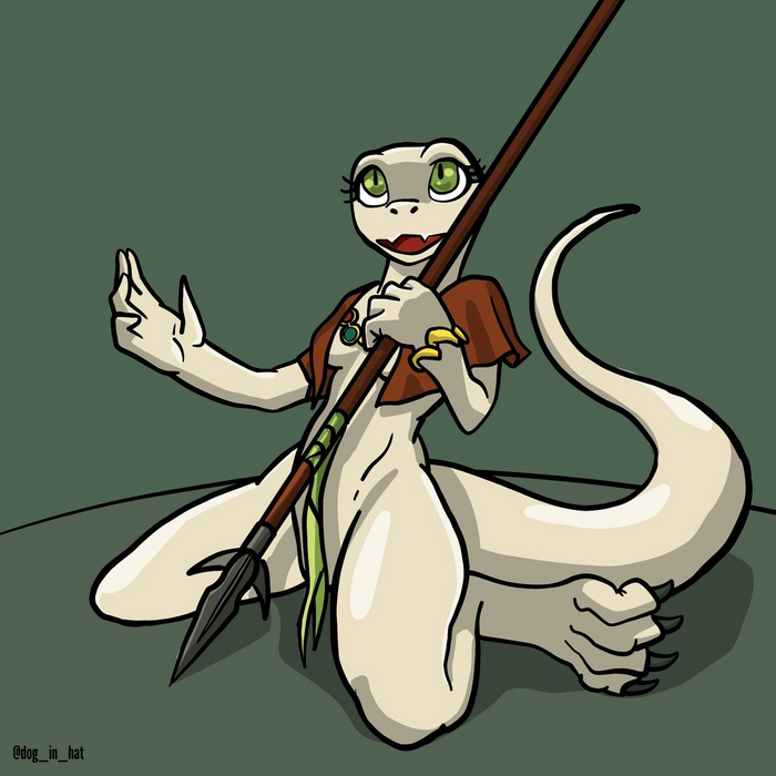 I'm already polishing your spear - NSFW, My, Drawing, Illustrations, The Elder Scrolls III: Morrowind, Digital drawing, Lustful Argonian Maiden, Games, Art, Erotic