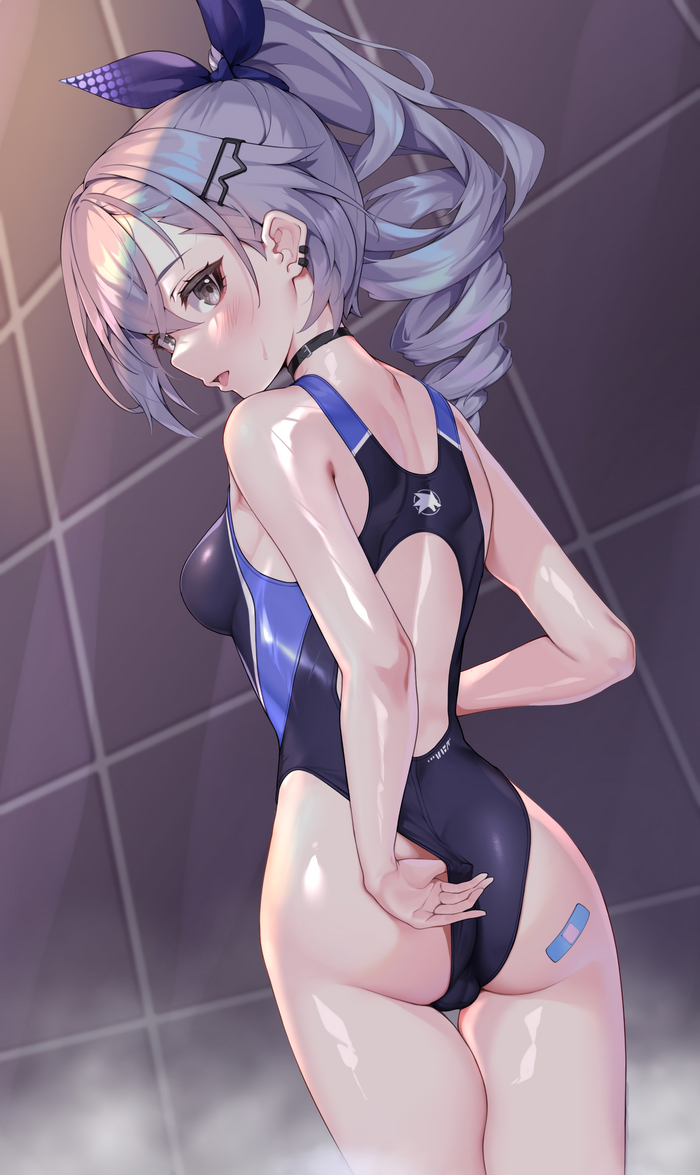 Wolf - NSFW, Honkai: Star Rail, Silver Wolf (Honkai: Star Rail), Art, Girls, Games, Anime art, Anime, Swimsuit, Booty, Stockings, Longpost