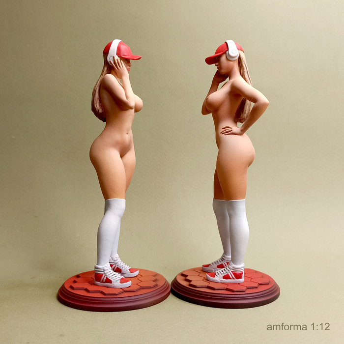 Naked music lover - NSFW, My, Longpost, Needlework without process, Figurines, 3D печать, Scale model, Miniature, 3D, 3D modeling, Painting miniatures, Painting, Painting, Stand modeling, Modeling, Collection, Collecting, Naked, Boobs, Booty