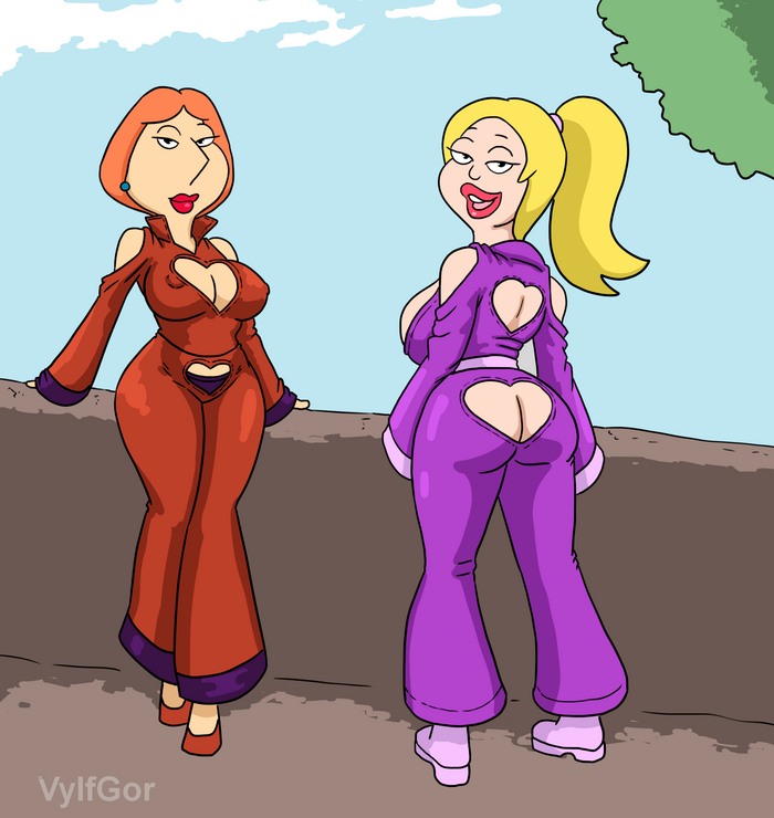 Lois, Francine and Marge - NSFW, My, Erotic, Longpost, Art, Digital drawing, Marge Simpson, Lois Griffin, The Simpsons, American Daddy, Family guy, Cartoon characters, MILF, Kiss, Lesbian, Friday tag is mine