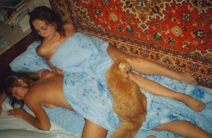 Home comfort - NSFW, Girls, Erotic, cat, Carpet