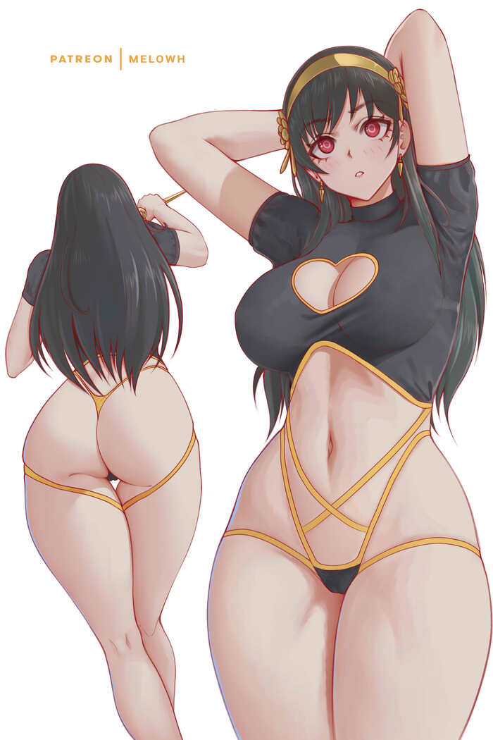 Reply to post Yor - NSFW, Spy X Family, Yor Forger, Anime art, Anime, Art, Melowh, Boobs, Swimsuit, Booty, Hips, Extra thicc, Erotic, Hand-drawn erotica, Reply to post, Longpost