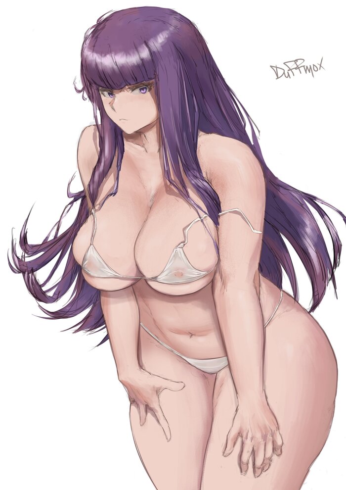 Juicy Fern - NSFW, Art, Anime, Anime art, Hand-drawn erotica, Erotic, Sousou no Frieren, Fern, Swimsuit, Extra thicc