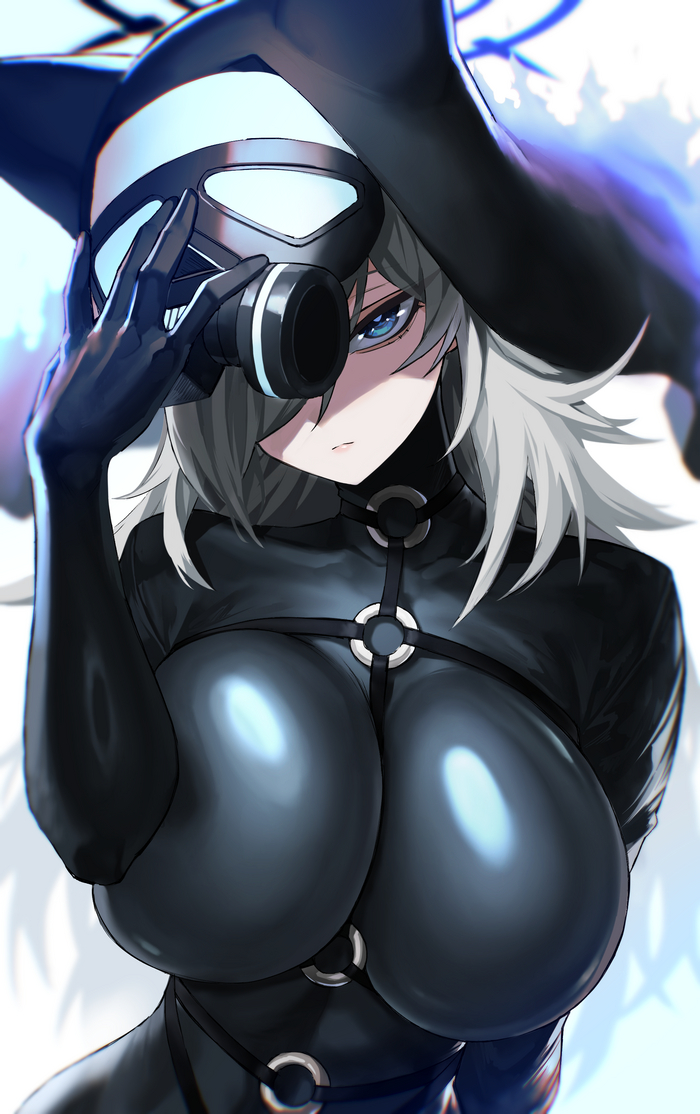 Terror decided to go to the bank - NSFW, Anime, Anime art, Boobs, Blue archive, Shiroko Terror