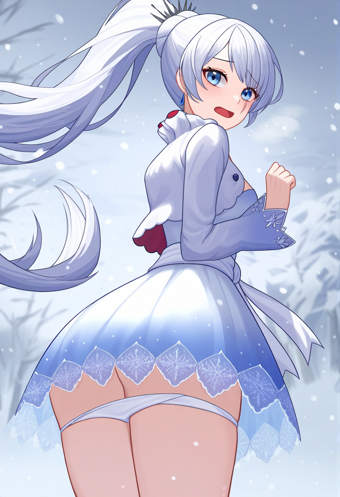 Продолжение поста «Вайсс» - NSFW, Weiss Schnee, Аниме, Anime Art, Pixiv, RWBY, Попа, Бедра, Панцу, Ответ на пост