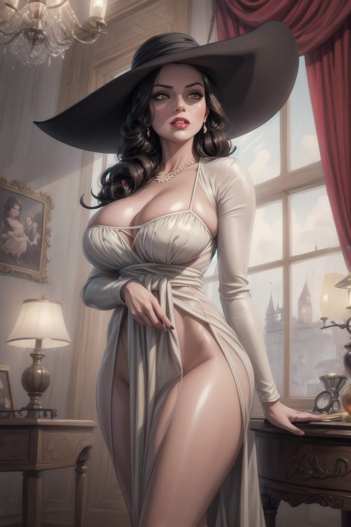 Lady Dimitrescu - NSFW, My, Erotic, Boobs, Booty, Stable diffusion, Lady Dimitrescu - Resident Evil, Anime art, Neural network art, Resident evil, Art, Game art