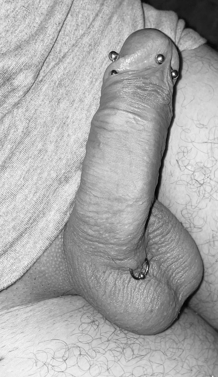 Plus a ring on the scrotum - NSFW, My, Naked guy, Piercing, Playgirl, Author's male erotica, Penis, Naked, Naked Man, Black and white, Black and white photo, Longpost