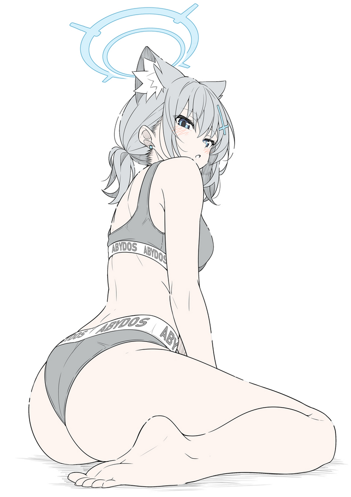 Sunaookami Shiroko - NSFW, Blue archive, Sunaookami shiroko, Art, Girls, Games, Anime art, Anime, Booty, Animal ears, T1kosewad, Twitter (link)