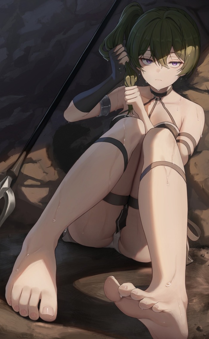 Ubel - NSFW, Art, Anime, Sousou no Frieren, Anime art, Ubel (Sousou no Frieren), Legs, Hips, Underpants