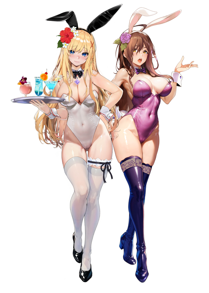 Wiz & Darkness - NSFW, Anime art, Anime, Konosuba, Darkness, Wiz, Bunnysuit