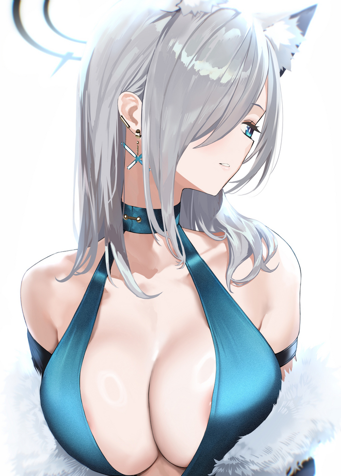 Shiroko - NSFW, Аниме, Anime Art, Арт, Девушки, Игры, Blue archive, Sunaookami Shiroko, Shiroko Terror, Рисованная эротика, Сиськи, Animal Ears