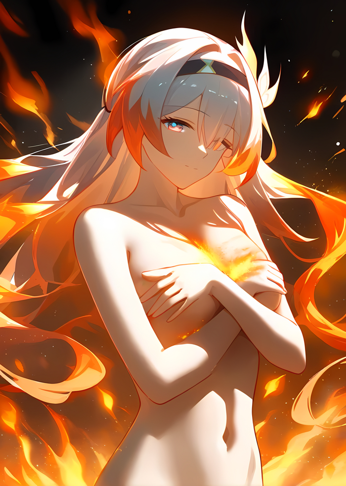 with spark) - NSFW, Erotic, Boobs, Girls, Anime art, Anime, Hand-drawn erotica, Firefly (Honkai: Star Rail), Honkai: Star Rail, Neural network art