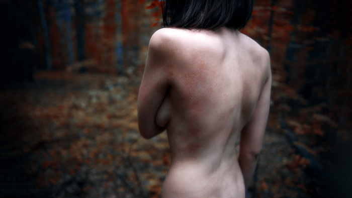 Erotica in the forest - NSFW, My, Erotic, Boobs, Booty, The photo, Longpost, Professional shooting, Naked