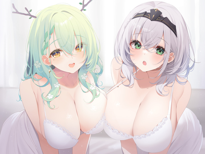 We care about you - NSFW, Anime art, Anime, Virtual youtuber, Hololive, Ceres fauna, Shirogane noel, Deyui