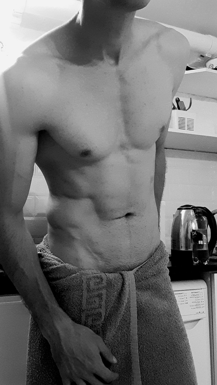 I brewed coffee and the door... - NSFW, My, Playgirl, Author's male erotica, Male torso, Longpost