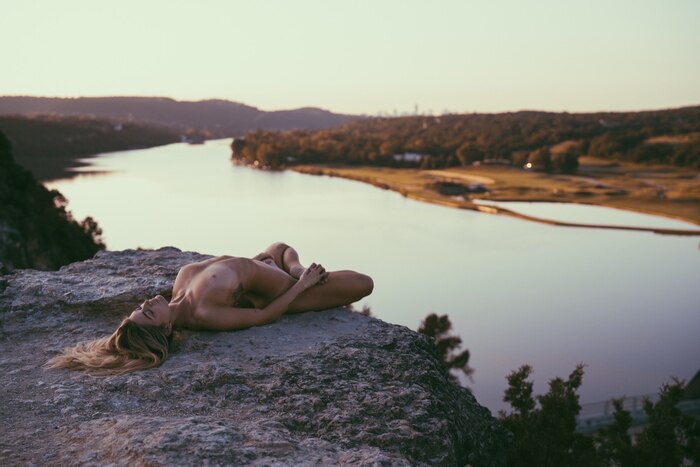 River - NSFW, Erotic, Girls, Boobs, Figure, Nature, River, View, Summer