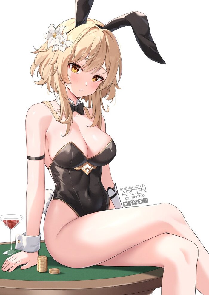 Bunny Lumin - NSFW, Anime art, Anime, Girls, Games, Genshin impact, Lumine (Genshin Impact)