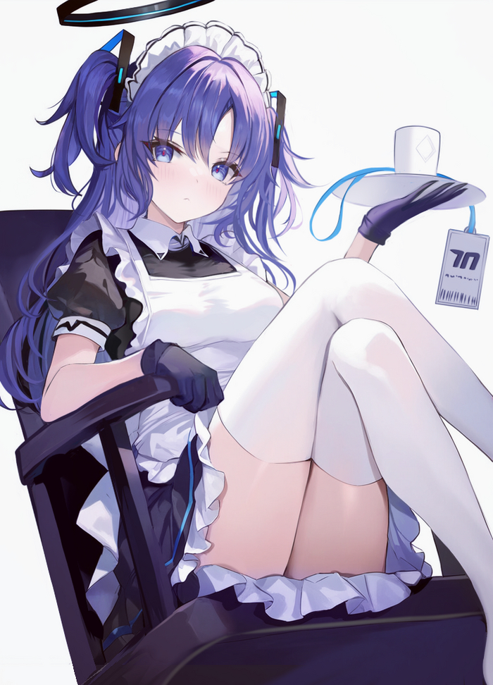 Maid Yuka - NSFW, Anime, Anime art, Blue archive, Hayase Yuuka, Housemaid, Stockings