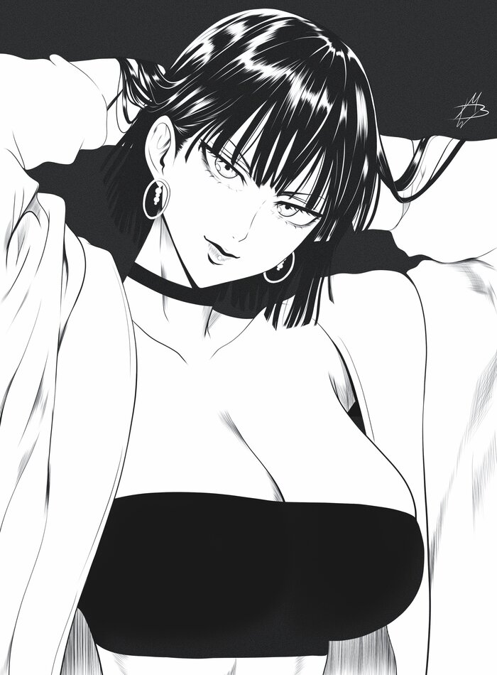 Продолжение поста «Фубуки» - NSFW, Арт, Аниме, Anime Art, Onepunchman, Fubuki, Mostlybluewyatt, Рисованная эротика, Twitter (ссылка), Ответ на пост, Длиннопост