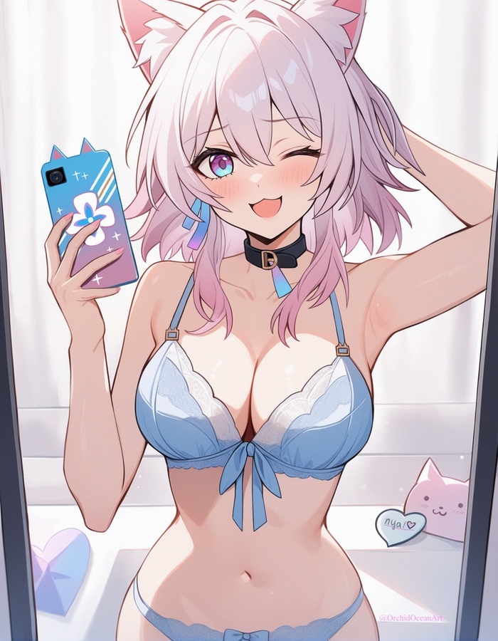 Летняя Март - NSFW, Аниме, Anime Art, Honkai: Star Rail, March 7th (Honkai: Star Rail), Длиннопост