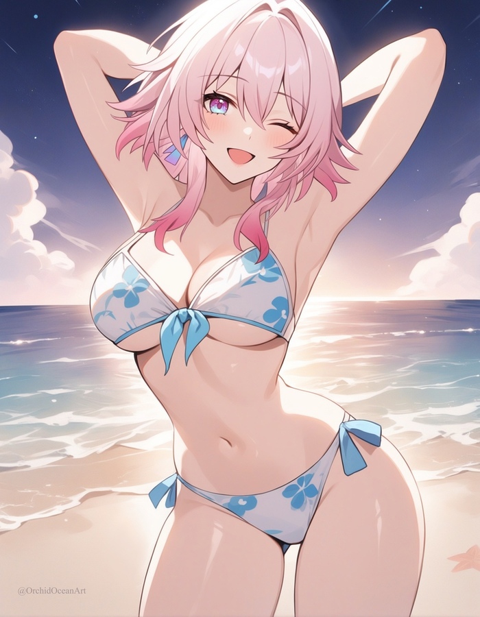 Летняя Март - NSFW, Аниме, Anime Art, Honkai: Star Rail, March 7th (Honkai: Star Rail), Длиннопост