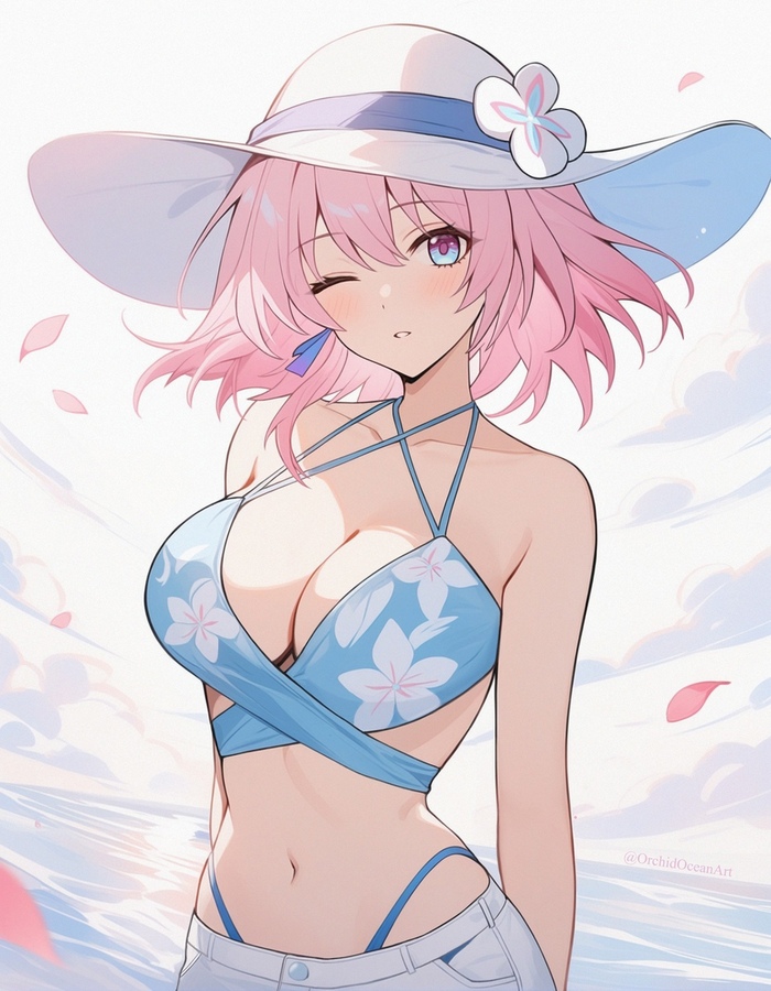 Летняя Март - NSFW, Аниме, Anime Art, Honkai: Star Rail, March 7th (Honkai: Star Rail), Длиннопост