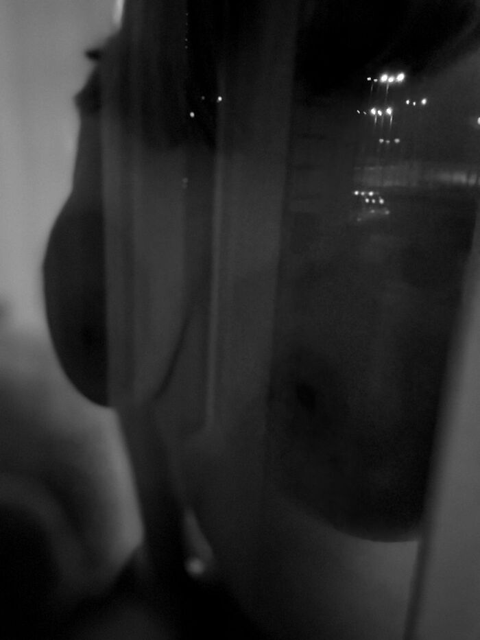 To the delight of passers-by - NSFW, My, Erotic, Nipples, Homemade, Boobs, View from the window