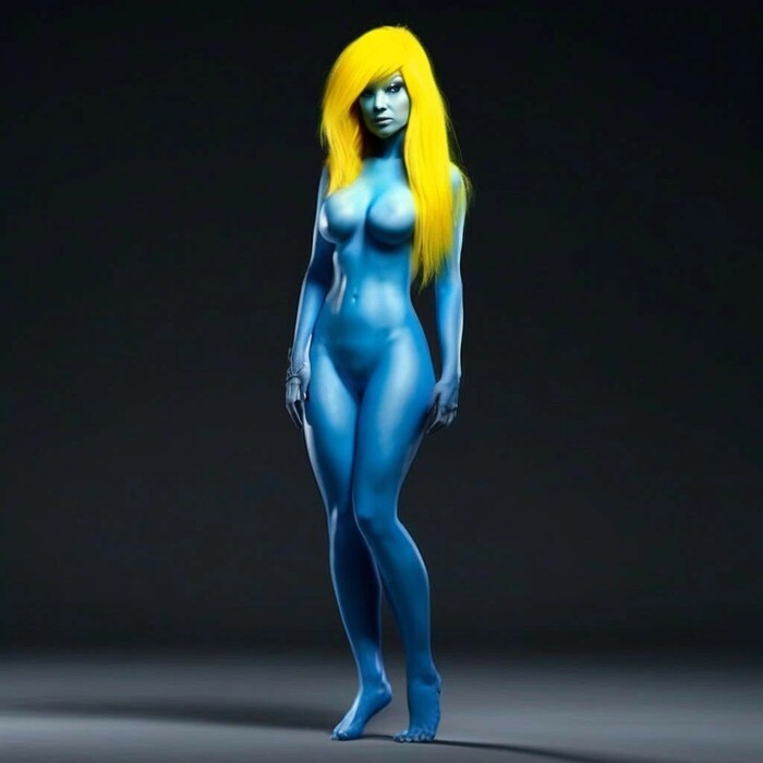 The smurfs - NSFW, My, Girls, Erotic, Boobs, Neural network art, The smurfs, Video, Soundless, Longpost