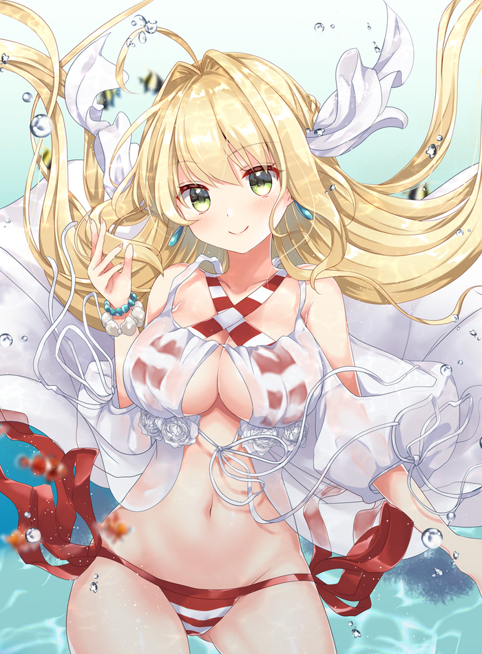 Glutton Saber - NSFW, Anime, Anime art, Art, Saber, Fate, Nero claudius, Swimsuit