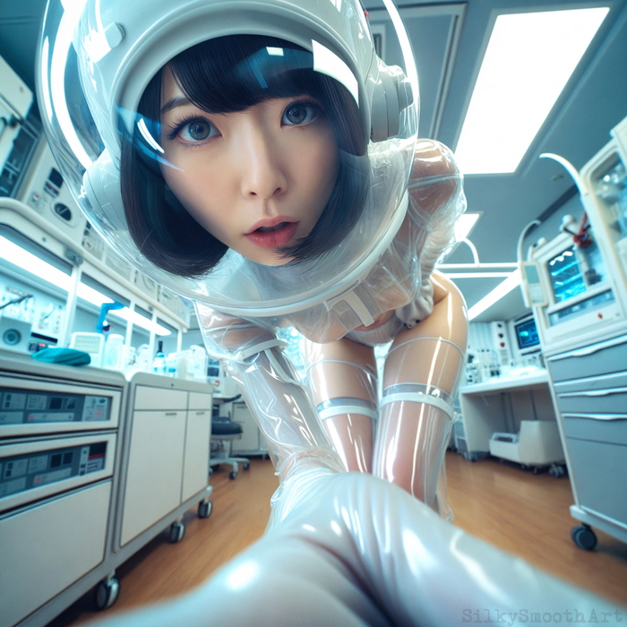 Adjusting the camera - NSFW, My, Neural network art, Art, Stable diffusion, Erotic, Нейронные сети, Luma Ai, Latex, Asian, Boobs, Hips, POV, Video, Soundless