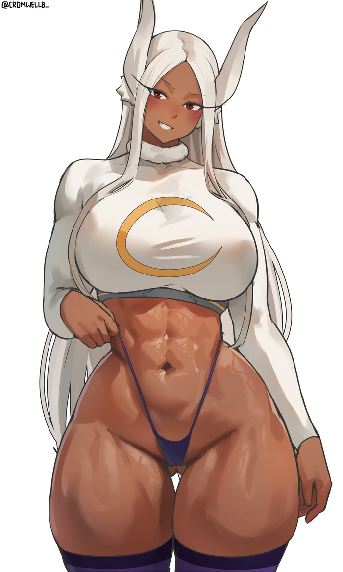 Miruko - NSFW, Cromwellb, Art, Anime, Anime art, Hand-drawn erotica, Erotic, Boku no hero academia, Miruko, Muscleart, Strong girl, Animal ears