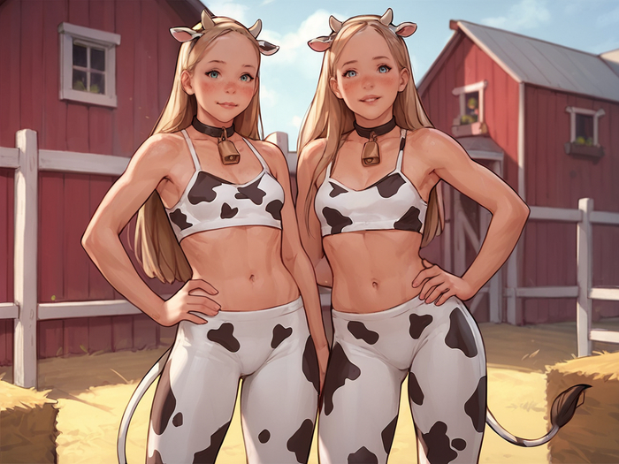 Meat and dairy - NSFW, My, Girls, Neural network art, Нейронные сети, Stable diffusion