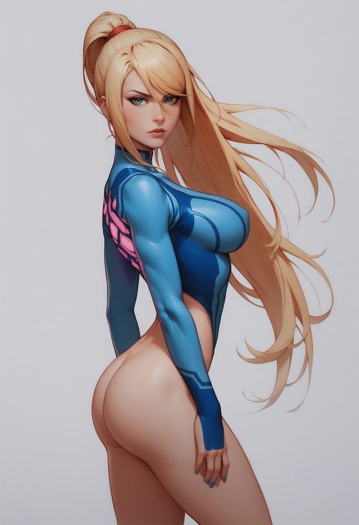 Samus Aran Ai - NSFW, Моё, Эротика, Попа, Samus Aran, Арты нейросетей, Metroid, Арт, Stable Diffusion