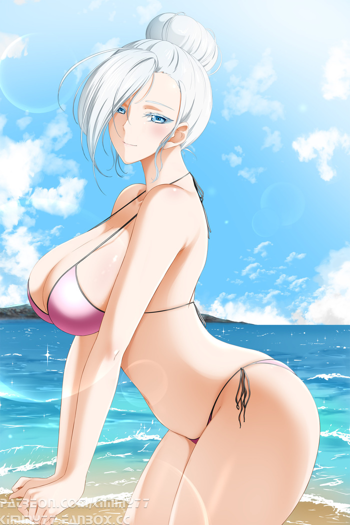 Beautiful Winter - NSFW, RWBY, Anime art, Swimsuit, Hips, Anime, Pixiv, Boobs, Kimmy77, Winter Schnee, Longpost