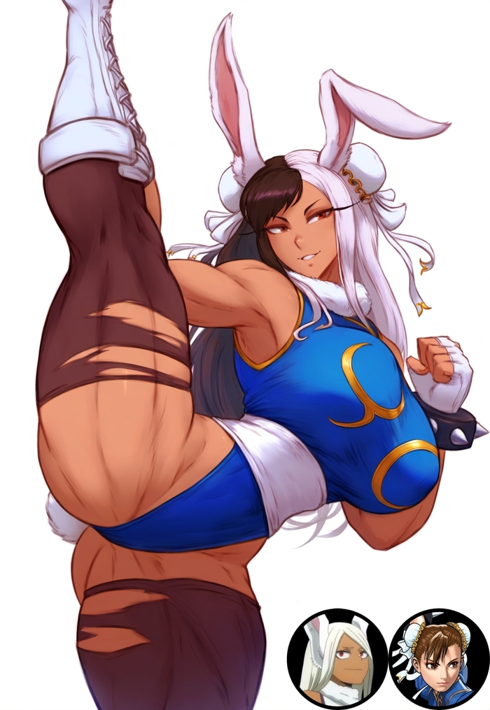 Continuation of the post Merging! - NSFW, Art, Anime, Anime art, Hand-drawn erotica, Erotic, Neural network art, Boku no hero academia, A wave of posts, Miruko, Street fighter, Chun-Li, Muscleart, Animal ears, Tail, Hoba, Reply to post