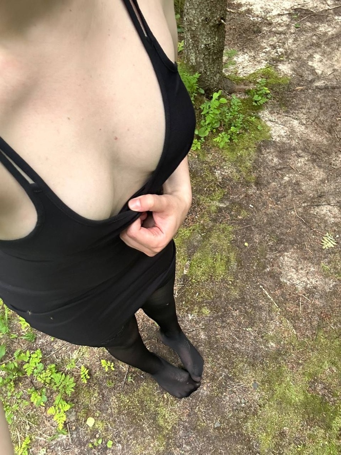 Outdoors - NSFW, My, Erotic, Boobs, Homemade, The dress, Longpost, No face