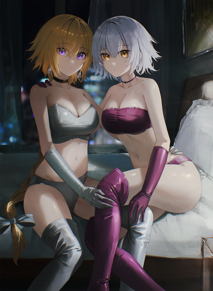 Night - NSFW, Anime Art, Аниме, Fate Grand Order, Jeanne Darc, Jeanne Alter, Flippy (Сripine111)