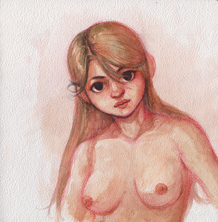 Hello - NSFW, My, Drawing, Watercolor, Watercolor paper, Girls, Traditional art, Sketchbook, Art, Erotic