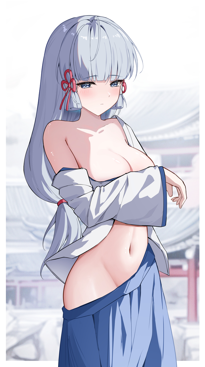 Ayaya - NSFW, Kamisato Ayaka (Genshin Impact), Genshin impact, Hips, Boobs, Anime, Anime art, Pixiv, Stomach, Navel, Yeni1871