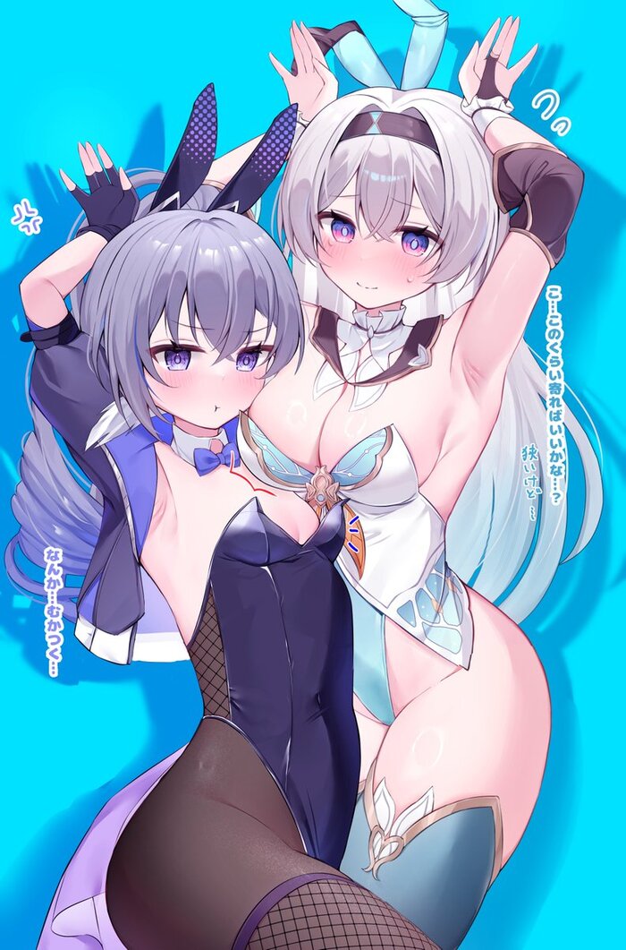 Зайки - NSFW, Anime Art, Аниме, Firefly (Honkai: Star Rail), Silver Wolf (Honkai: Star Rail), Honkai: Star Rail, Bunnysuit